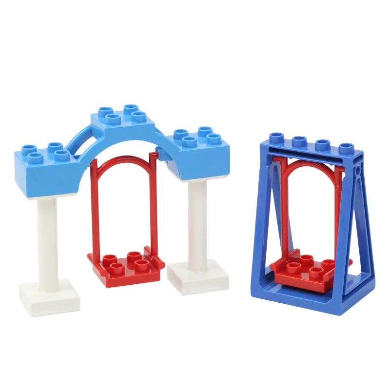Big Building Blocks Assemble Accessories Children Toys Compatible with Duploes Amusement Park Playground Creativity DIY Set Gift