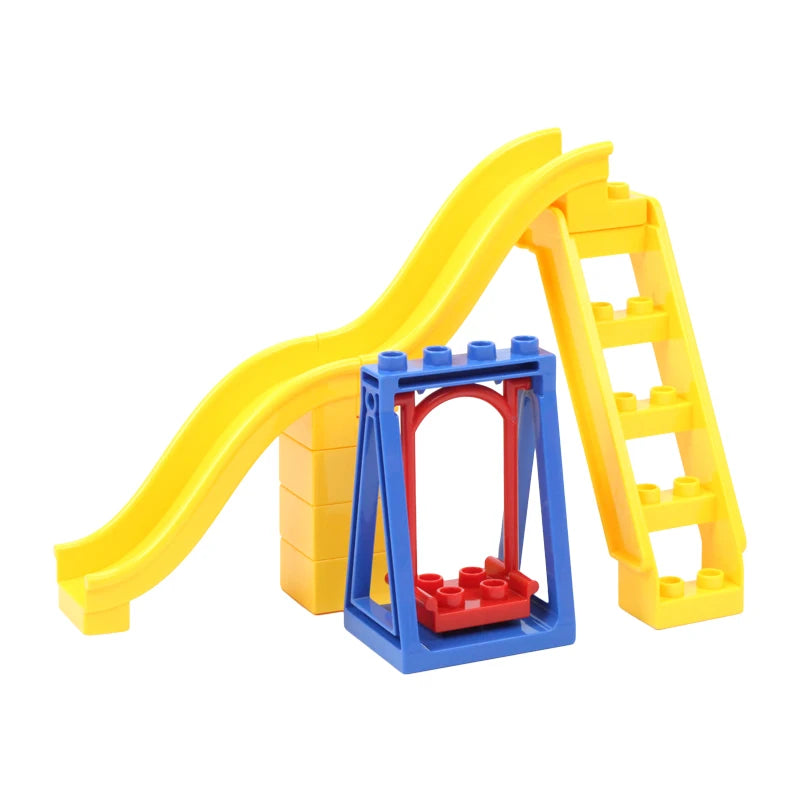 Big Building Blocks Assemble Accessories Children Toys Compatible with Duploes Amusement Park Playground Creativity DIY Set Gift