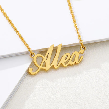 Fashion Custom Name Pendant Necklace with Heart Crown Any Letter Choker Necklace for Women Stainless Steel Jewelry Collier Femme