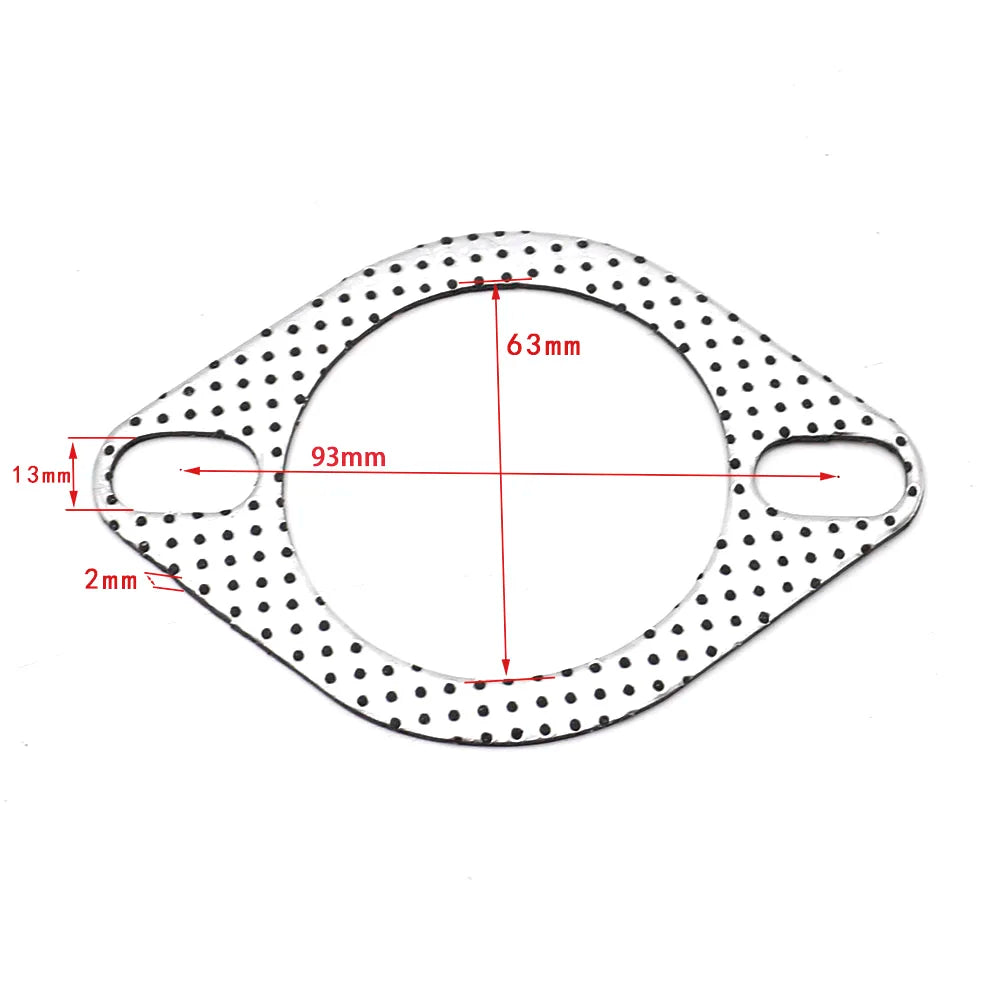 5Pcs/Lot 2.5 Inch=63Mm Car Engine Exhaust Gasket Universal Exhaust Pipe Gasket with Two Holes