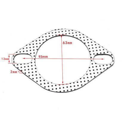 5Pcs/Lot 2.5 Inch=63Mm Car Engine Exhaust Gasket Universal Exhaust Pipe Gasket with Two Holes