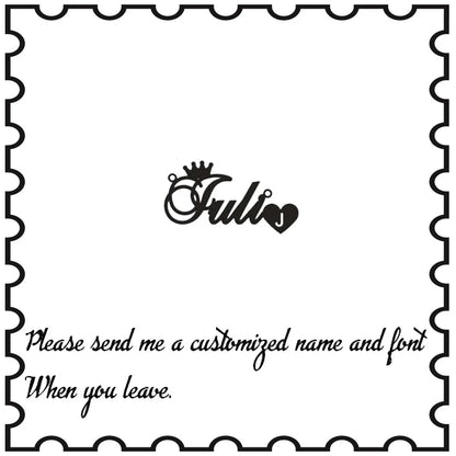 Fashion Custom Name Pendant Necklace with Heart Crown Any Letter Choker Necklace for Women Stainless Steel Jewelry Collier Femme