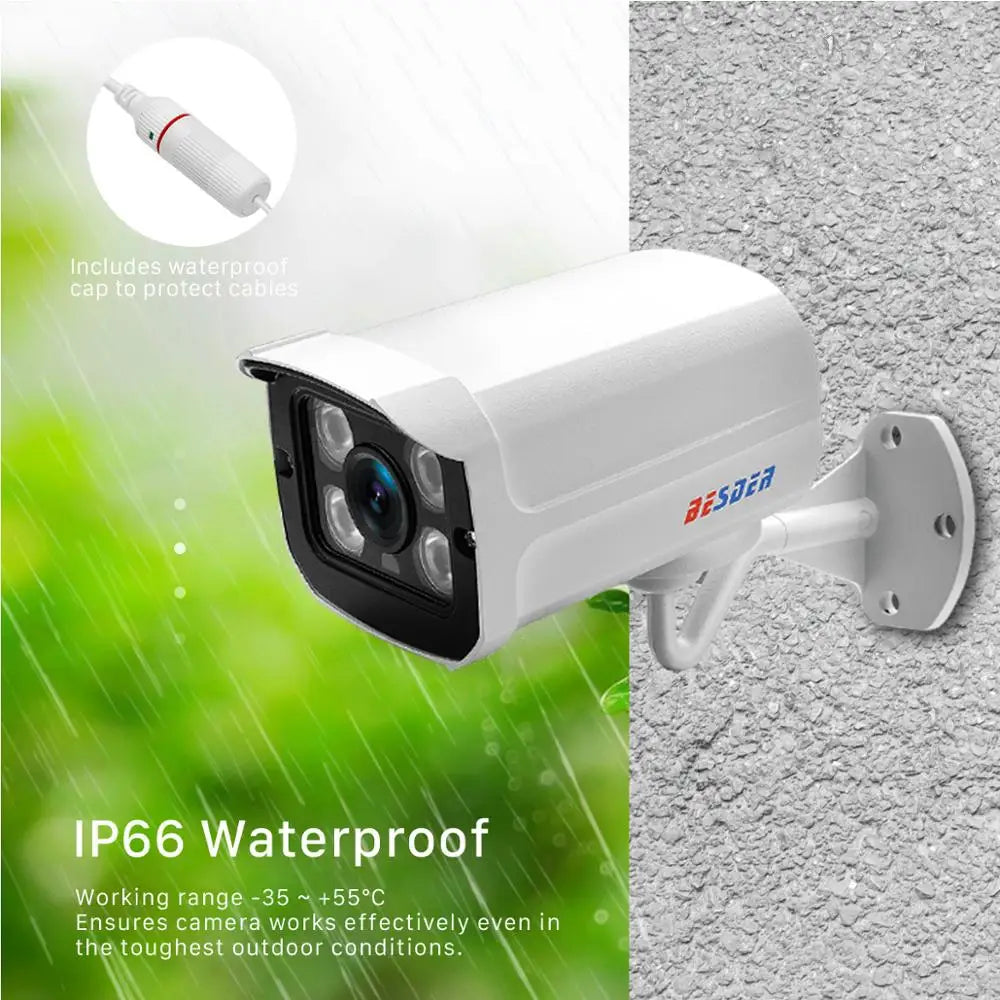 BESDER 4K 8MP H.265 5MP 3MP HD Outdoor IP Camera 48V Poe 1080P IP66 Waterproof Video Surveillance IP Camera Infrare Night Vision