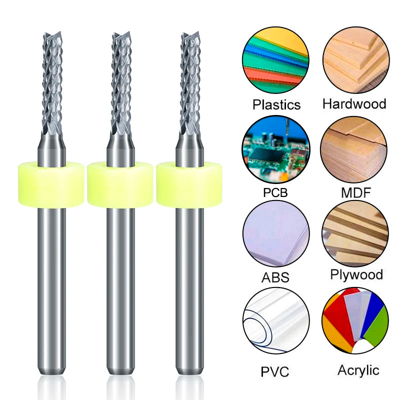 Router Bit 10Pcs 0.5-3.175Mm Carbide PCB Miling Cutter 3.175Mm Shank CNC Engraving Machine End Mill