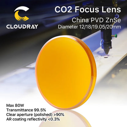 China CO2 Znse Focus Lens Dia.18 19.05 20 Mm FL38.1 50.8 63.5 101.6 127Mm 1.5 - 4" for Laser Engraving Cutting Machine