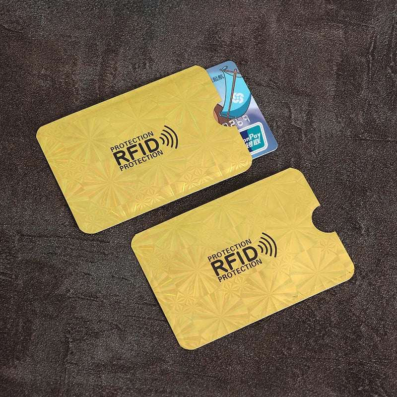 10Pcs Anti-Scan Card Sleeve Credit NFC RFID Card Protector Anti-Magnetic Aluminum Foil Portable Bank Card Holder