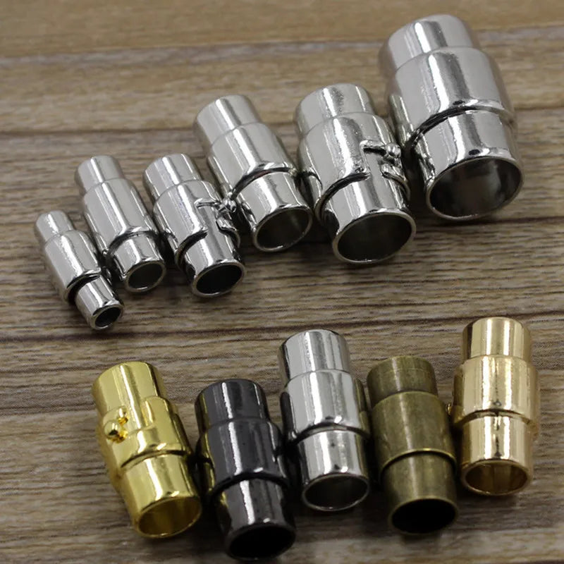 5Pcs 3/4/5/6/7/8/9/10MM Leather Cord End Cap/ Magnetic Clasp with Locking Mechanism,Connector for Bracelet Necklace Making