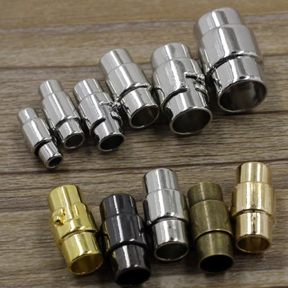 5Pcs 3/4/5/6/7/8/9/10MM Leather Cord End Cap/ Magnetic Clasp with Locking Mechanism,Connector for Bracelet Necklace Making