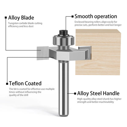 1/4" 1/2Shank High Quality "T" Type Biscuit Joint Slot Cutter Jointing/Slotting Router Bit Cutter Wood Working