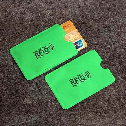 10Pcs Anti-Scan Card Sleeve Credit NFC RFID Card Protector Anti-Magnetic Aluminum Foil Portable Bank Card Holder
