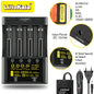 Lii-600 Smart Battery Charger for 18650/21700/AA/AAA | 3A Fast Charging | Nimh/Li-Ion/Nicd Multi-Bay Charger with LCD