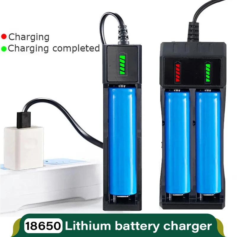 18650 Battery Charger 1/2/4 Slots Dual 18650 Charging 3.7V Rechargeable Lithium Battery USB Charger for 16340 14500 18650