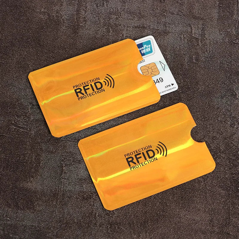 10Pcs Anti-Scan Card Sleeve Credit NFC RFID Card Protector Anti-Magnetic Aluminum Foil Portable Bank Card Holder