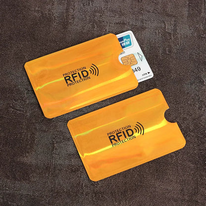 10Pcs Anti-Scan Card Sleeve Credit NFC RFID Card Protector Anti-Magnetic Aluminum Foil Portable Bank Card Holder