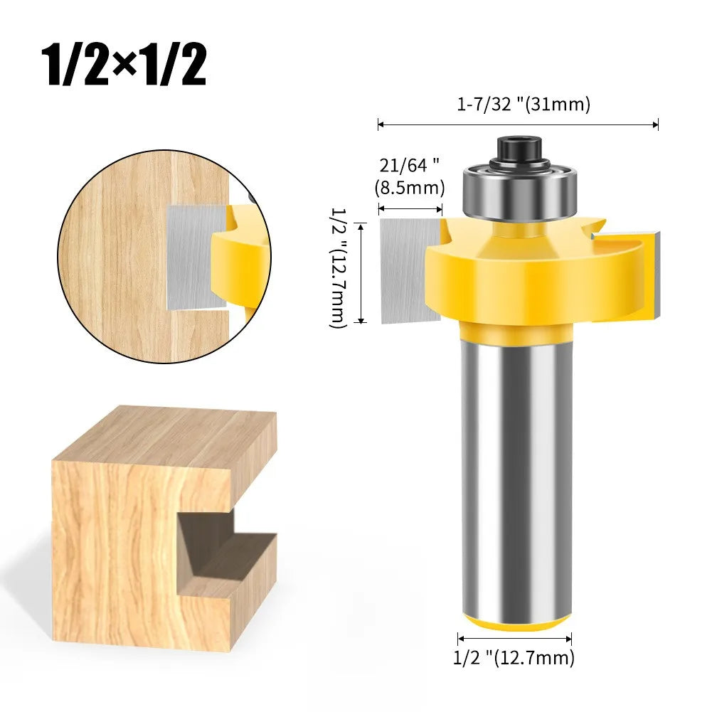 1/4" 1/2Shank High Quality "T" Type Biscuit Joint Slot Cutter Jointing/Slotting Router Bit Cutter Wood Working