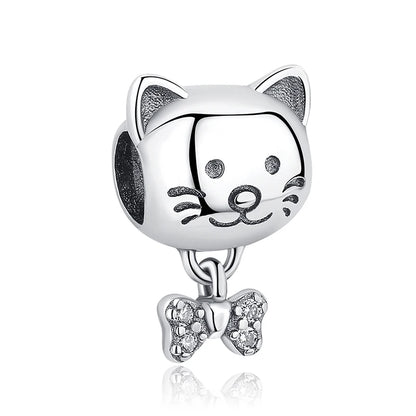 Original 925 Sterling Silver Charm Bead Love Dog Cat Paw Panda Firefly Pendant Charms Fit Bracelets Necklaces Women Jewelry