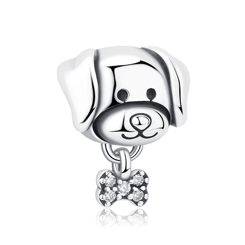 Original 925 Sterling Silver Charm Bead Love Dog Cat Paw Panda Firefly Pendant Charms Fit Bracelets Necklaces Women Jewelry