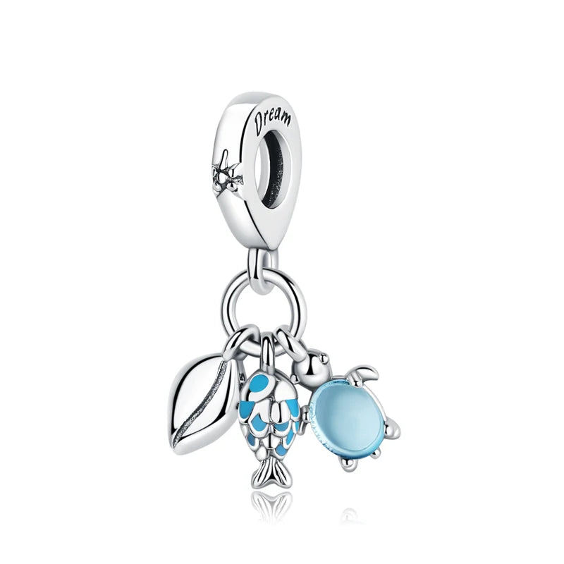 Original 925 Sterling Silver Charm Bead Love Dog Cat Paw Panda Firefly Pendant Charms Fit Bracelets Necklaces Women Jewelry