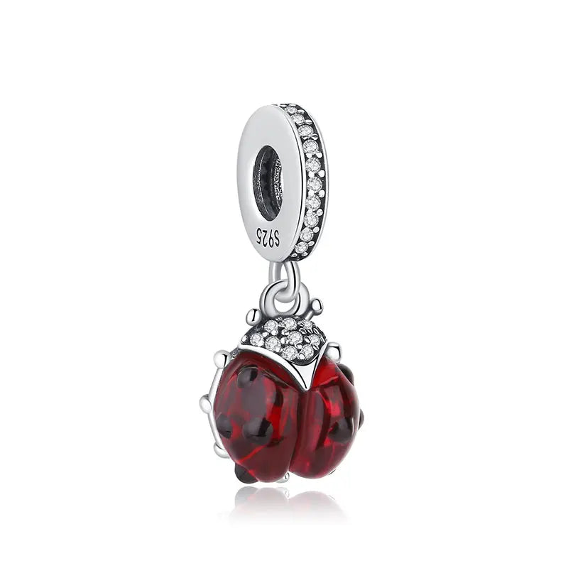Original 925 Sterling Silver Charm Bead Love Dog Cat Paw Panda Firefly Pendant Charms Fit Bracelets Necklaces Women Jewelry