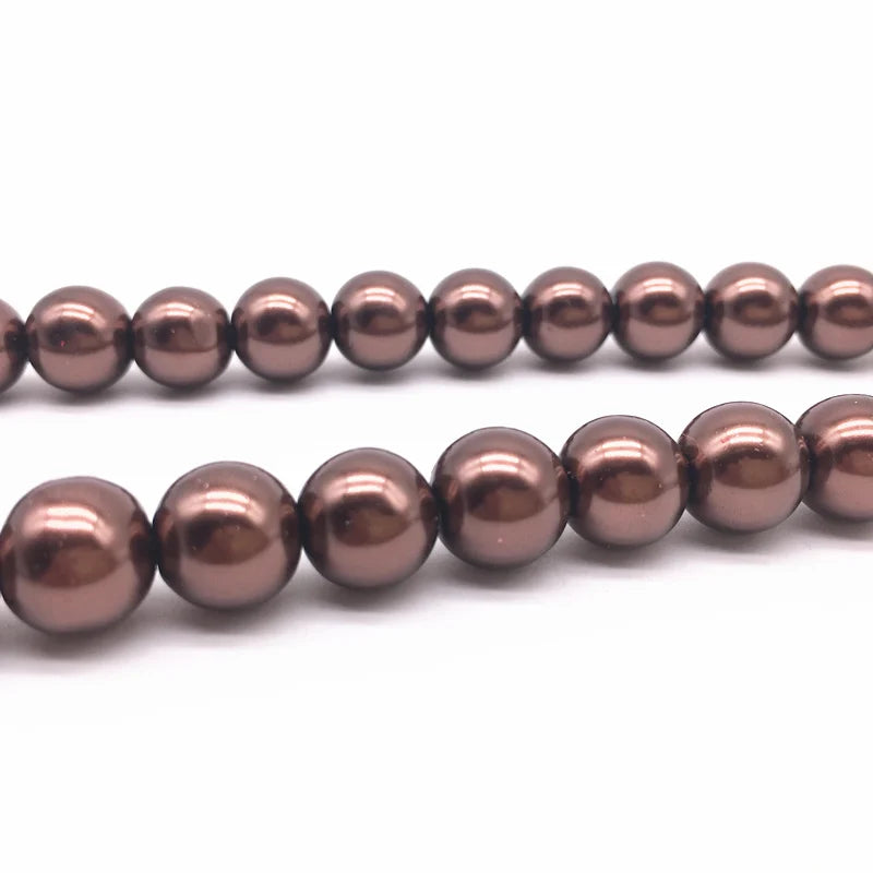 NEW 4/6/8/10Mm round Beads Loose Glass Pearl Spacer Charm Beads for Jewelry Making Diy Handmade Bracelet Accessories