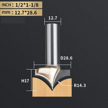 Point Cutting round over Bit Woodworking Tools Carving Tool Tungsten Carbide CNC Router Bit for Wood 1/2 Shank