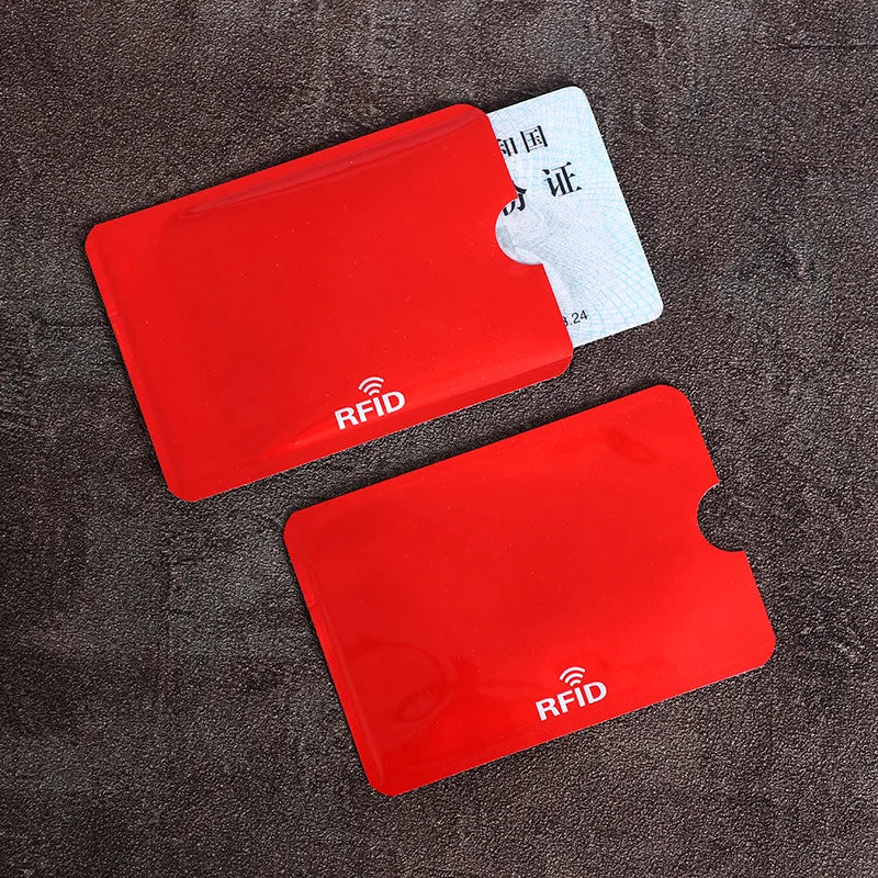 10Pcs Anti-Scan Card Sleeve Credit NFC RFID Card Protector Anti-Magnetic Aluminum Foil Portable Bank Card Holder