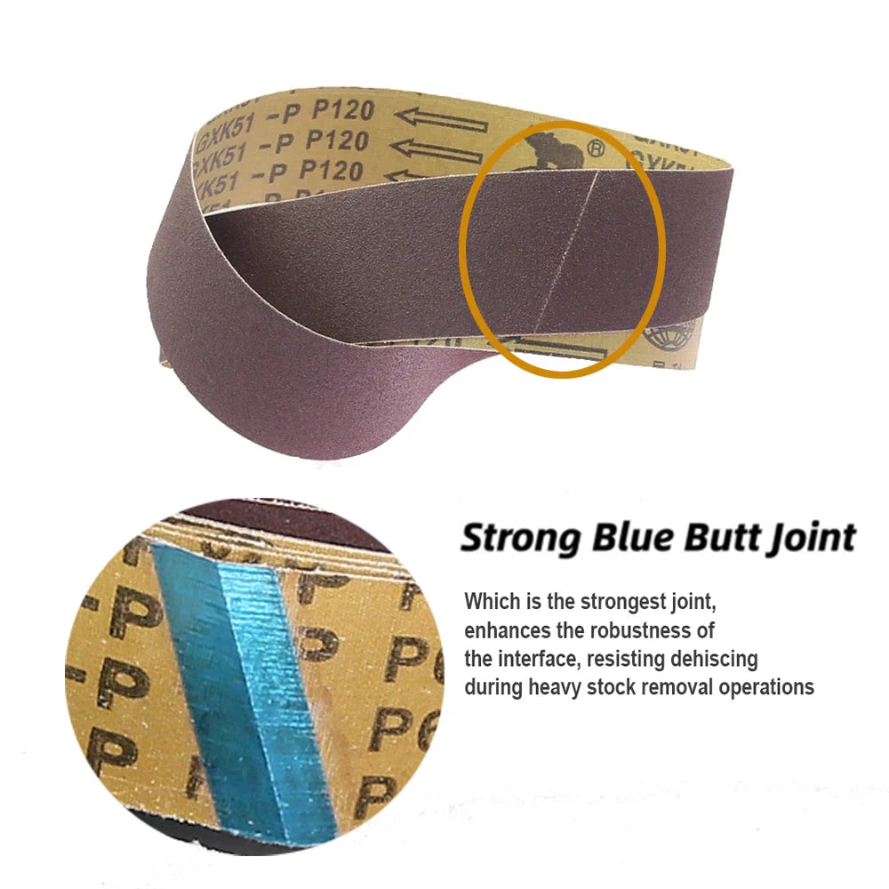 10 Pieces 50X1220Mm A/O Abrasive Sanding Belts 2"X48" P60-600 Coarse to Fine Grinding Belt Grinder Accessories