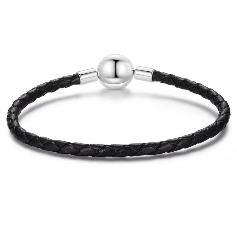 925 Sterling Silver Bracelet – Barrel Snap Clasp, Cubic Zirconia, Bangle Bracelet, Chain Bracelet, Charm, Sizes 17–21