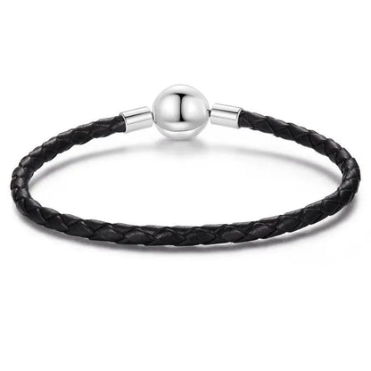 925 Sterling Silver Bracelet – Barrel Snap Clasp, Cubic Zirconia, Bangle Bracelet, Chain Bracelet, Charm, Sizes 17–21