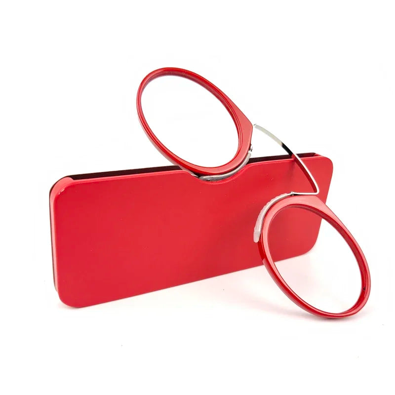 Clip Nose Mini Reading Glasses Men Women Readers Glasses Prescription Glasses without Sideburns Pince-Nez