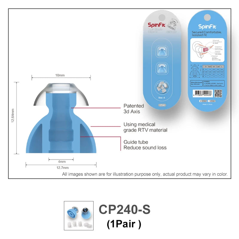 Spinfit CP100 CP800 CP240 In-Ear Ear Tips Silicone Case for Fiio DUNU KZ Hidizs Moondrop Earphone