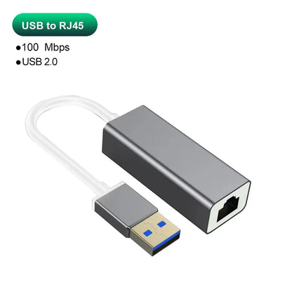 Adaptateur Ethernet USB Type C 1000Mbps, Carte Réseau RJ45 USB 3.0 Pour Macbook PC Windows XP 7 Câble Internet Lan USB Android