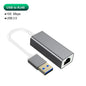 Adaptateur Ethernet USB Type C 1000Mbps, Carte Réseau RJ45 USB 3.0 Pour Macbook PC Windows XP 7 Câble Internet Lan USB Android