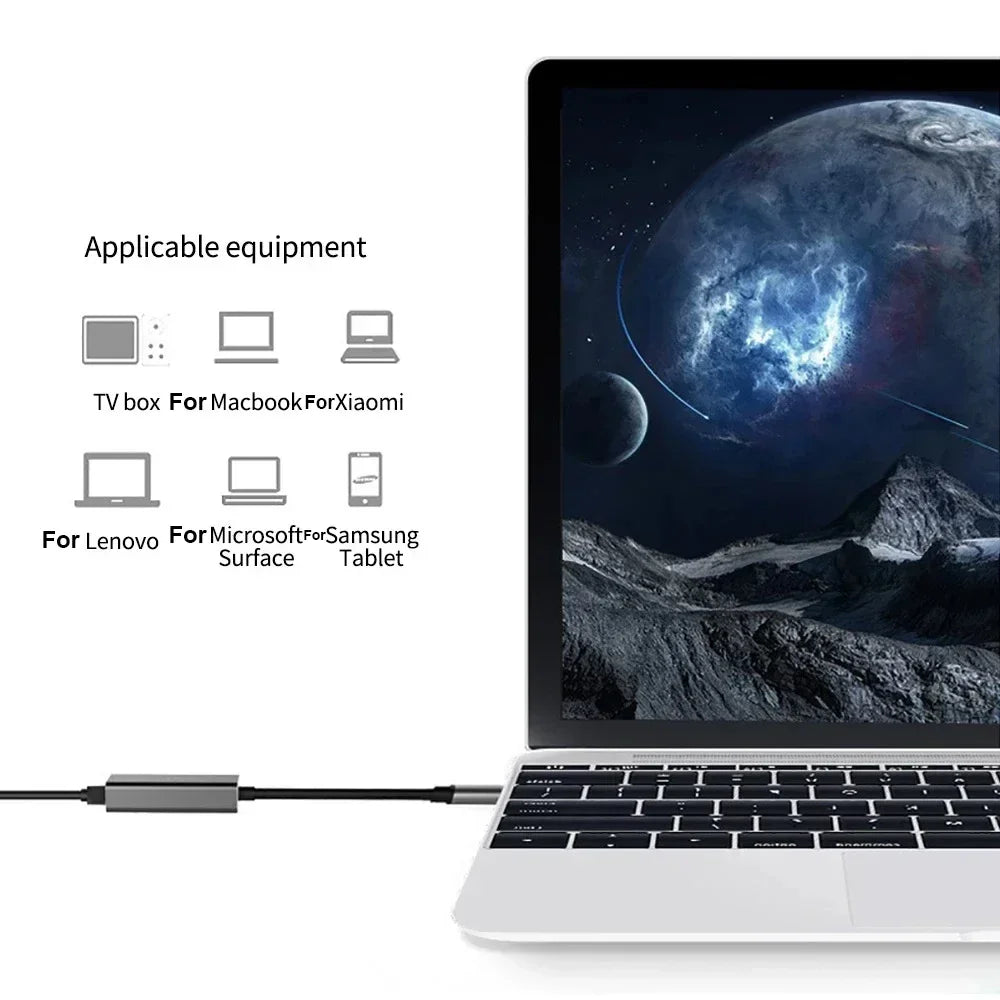 Adaptateur Ethernet USB Type C 1000Mbps, Carte Réseau RJ45 USB 3.0 Pour Macbook PC Windows XP 7 Câble Internet Lan USB Android