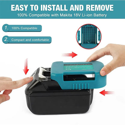 For Makita 18V with USB with Type-C Battery Holder for Makita 18V Battery BL1840 BL1850 BL1860 Charger Adapter Fast Charging