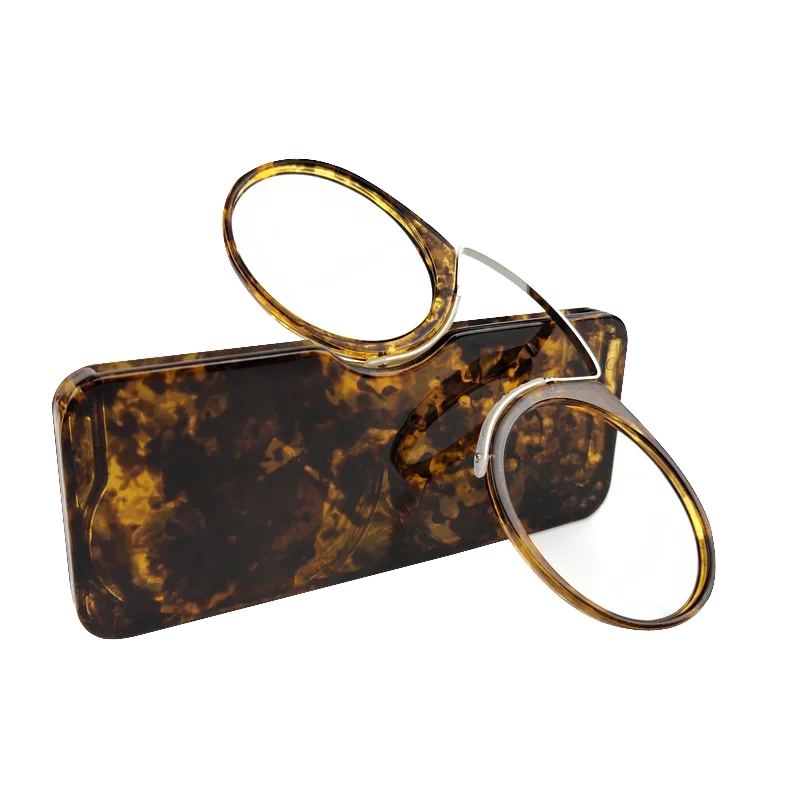 Clip Nose Mini Reading Glasses Men Women Readers Glasses Prescription Glasses without Sideburns Pince-Nez