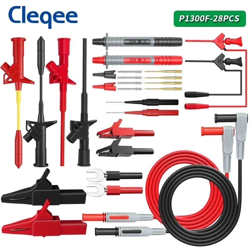 P1300 Series Multimeter Test Lead Kit 4Mm Banana Plug Cable Test Hook Clip Probe Alligator Clip Automotive Tool Kit