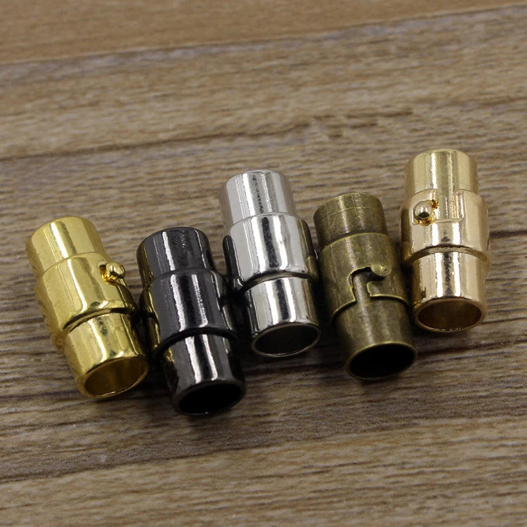 5Pcs 3/4/5/6/7/8/9/10MM Leather Cord End Cap/ Magnetic Clasp with Locking Mechanism,Connector for Bracelet Necklace Making