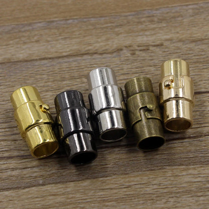 5Pcs 3/4/5/6/7/8/9/10MM Leather Cord End Cap/ Magnetic Clasp with Locking Mechanism,Connector for Bracelet Necklace Making