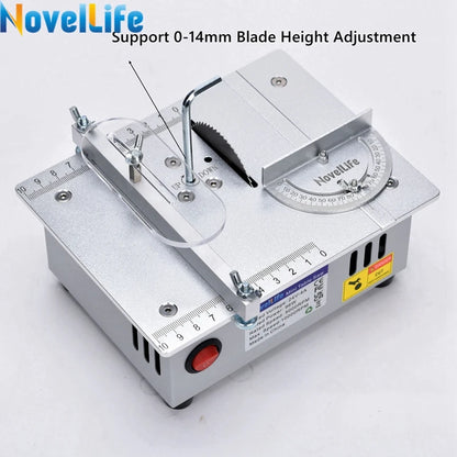 Mini Table Saw Small Woodworking Electric Bench Saw Handmade DIY Hobby Model Crafts Cutting Tool 775 Motor 96W 63Mm HSS Blade R1