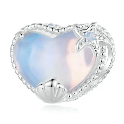 925 Sterling Silver Colorful Ocean Starfish round Heart Charm Butterfly Murano Glass Bead Fit Original Bracelet DIY Gift