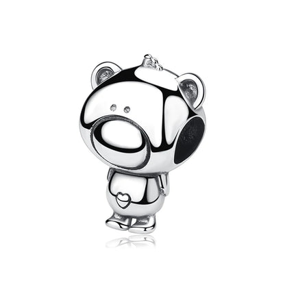 Original 925 Sterling Silver Charm Bead Love Dog Cat Paw Panda Firefly Pendant Charms Fit Bracelets Necklaces Women Jewelry
