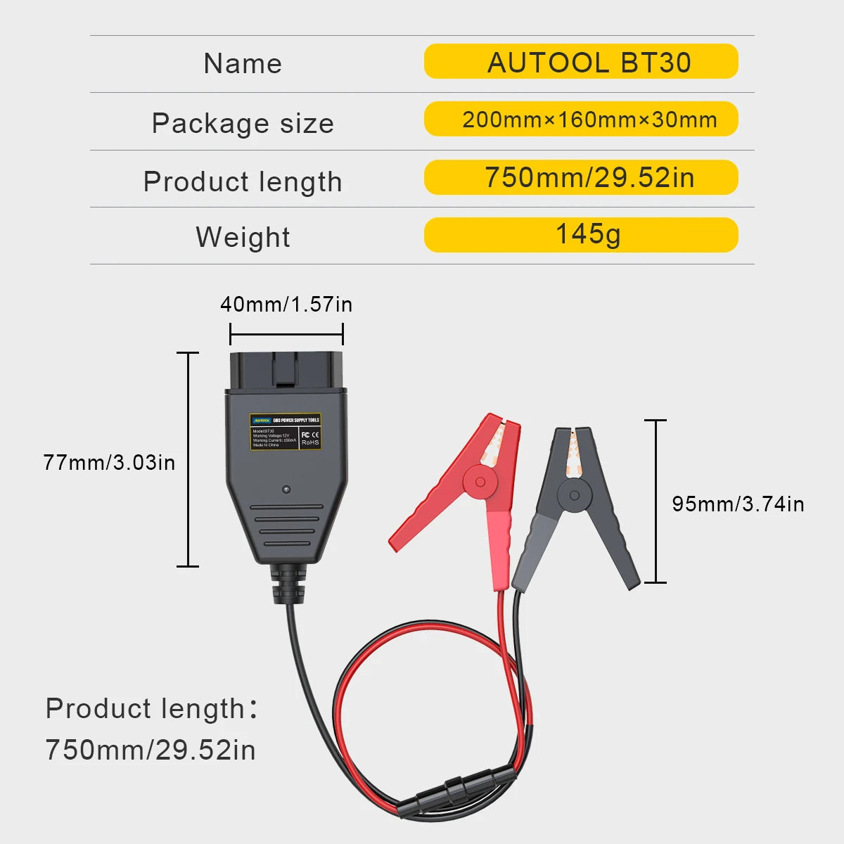 BT30 Car OBD2 ECU Connector Battery Saver Auto ECU Memory Savers Automotive OBD 2 Emergency Electrical Plug Car Fuel Save