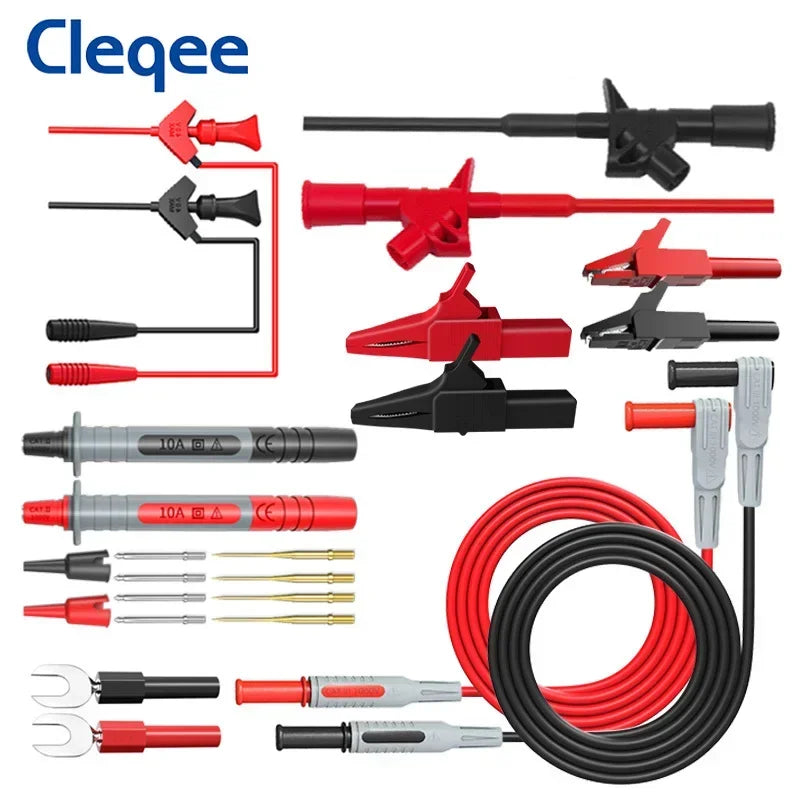 P1300 Series Multimeter Test Lead Kit 4Mm Banana Plug Cable Test Hook Clip Probe Alligator Clip Automotive Tool Kit