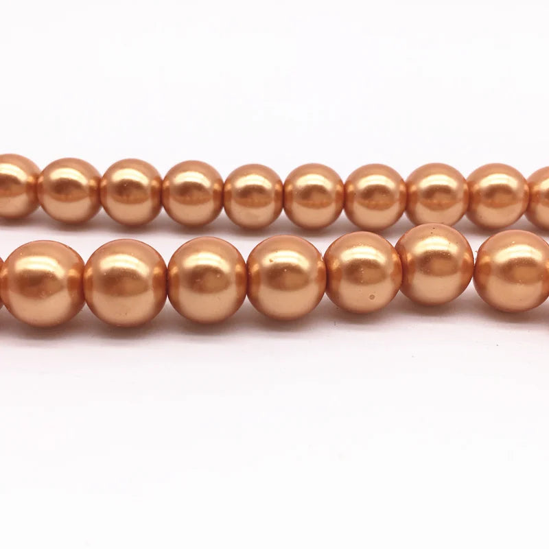 NEW 4/6/8/10Mm round Beads Loose Glass Pearl Spacer Charm Beads for Jewelry Making Diy Handmade Bracelet Accessories