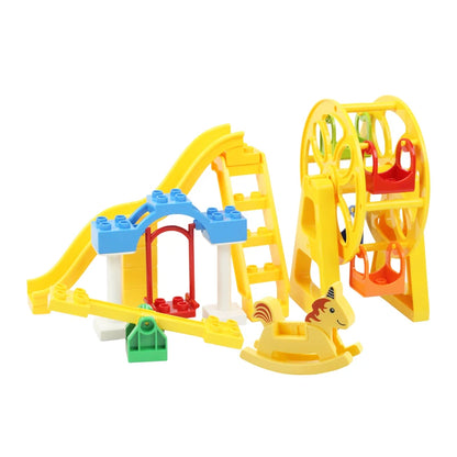 Big Building Blocks Assemble Accessories Children Toys Compatible with Duploes Amusement Park Playground Creativity DIY Set Gift