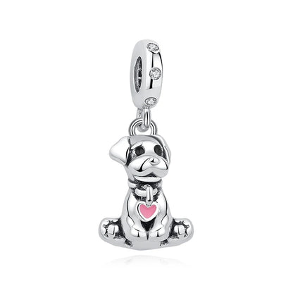 Original 925 Sterling Silver Charm Bead Love Dog Cat Paw Panda Firefly Pendant Charms Fit Bracelets Necklaces Women Jewelry