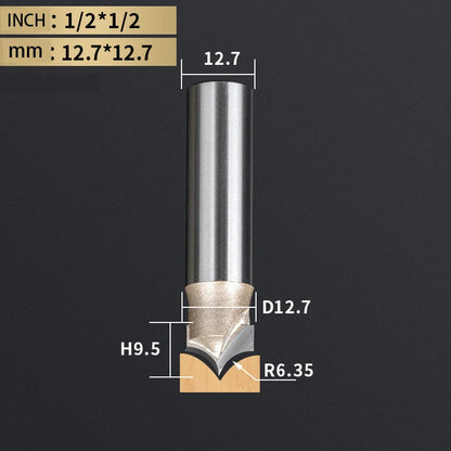 Point Cutting round over Bit Woodworking Tools Carving Tool Tungsten Carbide CNC Router Bit for Wood 1/2 Shank