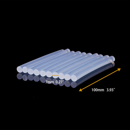 10Pcs 7Mmx100Mm Transparent Hot Melt Glue Sticks for Heat Pistol Gun Electric Glue Gun Craft Repair General Adhesive DIY Tool