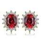 Created Blue Sapphire Ruby 925 Sterling Silver Stud Earrings Natural Amethyst Garnet Peridot Topaz Princess Diana